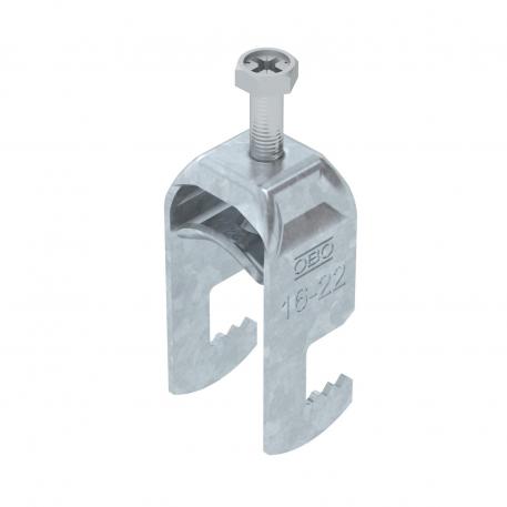 Beugelklem F-voet 1-voudig, metalen drukwand, FT 16 | 22 | 3