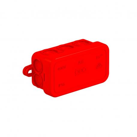 Kabeldoos A 6 69x32x30 | 10 | IP55 | 6 invoeren voor kabeldiameter 5-14 mm 4 invoeren voor kabeldiameter 5-9 mm | rood
