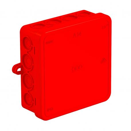 Kabeldoos A 14 90x90x35 | 16 | IP55 | 8 invoeren voor kabeldiameter 5-14 mm 8 invoeren voor kabeldiameter 5-11 mm | rood
