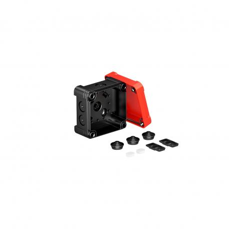 Kabeldoos X01 85x85x45 | 7 | IP67 | zwart / rood
