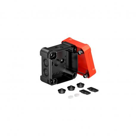 Kabeldoos X04 102x102x60 | 7 | IP67 | zwart / rood