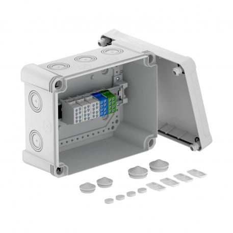 Kabeldoos X16 met hoofdleidingaftakklem 227x177x110 | 10 | IP67 | lichtgrijs; RAL 7035