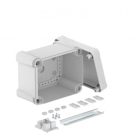 Lege behuizing X10 met DIN-rail 177x137x110 |  | IP67 |  | lichtgrijs; RAL 7035