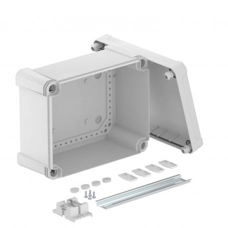 Lege kabeldoos X16 met DIN-rail 227x177x110 |  | IP67 |  | lichtgrijs; RAL 7035