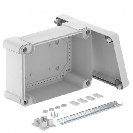 Lege behuizing X25 met DIN-rail 271x187x110 |  | IP67 | lichtgrijs; RAL 7035