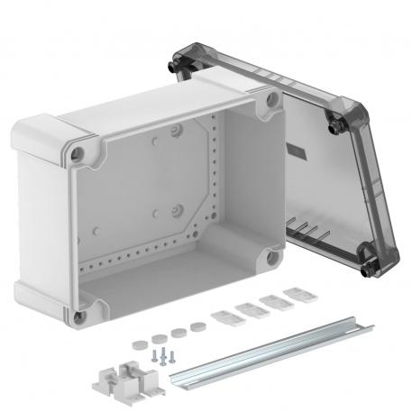 Lege behuizing X25 met DIN-rail 271x187x110 |  | IP67 | grijs / transparant