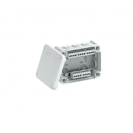 Kabeldoos T 100, kabelinvoer, klemrail 136x102x57 | 10 | IP66 | lichtgrijs; RAL 7035