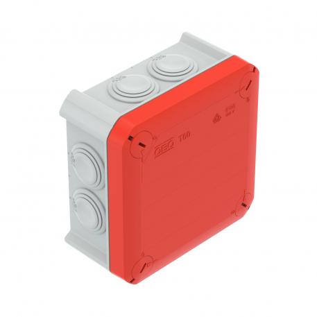 Kabeldoos T 60, kabelinvoer 100x100x48 | 7 | IP66 | 7 x M25 | grijs / rood