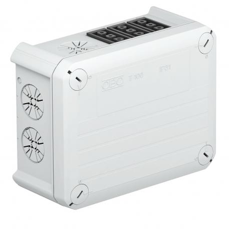 Kabeldoos T100 met Wieland-bus 6s 136x102x57 | 4 | IP20 | lichtgrijs; RAL 7035