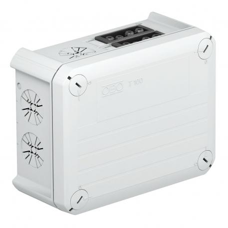 Kabeldoos, T100 met Wieland-bus 2s4p 136x102x57 | 4 | IP20 | lichtgrijs; RAL 7035