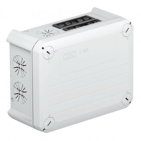 Kabeldozen T100 met Wieland-bus 2s5p 136x102x57 | 4 | IP20 | lichtgrijs; RAL 7035
