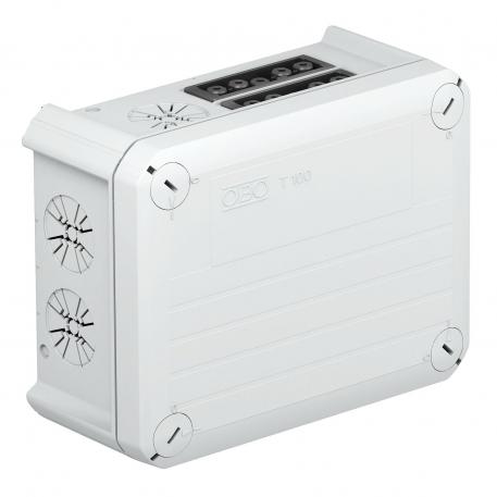 Kabeldoos, T100 met Wieland-bus 4s5p 136x102x57 | 4 | IP20 | lichtgrijs; RAL 7035