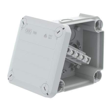 Kabeldozen T60 met doorbreekinvoeren, met klemmenstrook 100x100x48 | 7 | IP67 | lichtgrijs; RAL 7035
