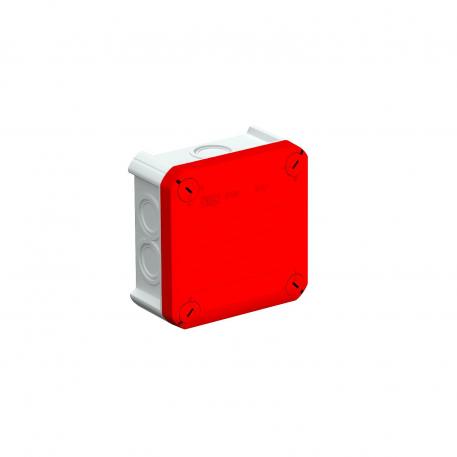 Kabeldoos, T60 met doorbreekinvoeren 100x100x48 | 7 | IP67 | grijs / rood