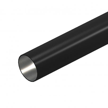 Stalen buis met zwarte poedercoating, zonder schroefdraad 16 | M16 | diepzwart; RAL 9005