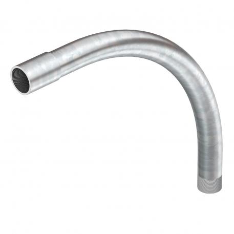 Galvanisch verzinkte stalen bocht, met schroefdraad M63x1,5