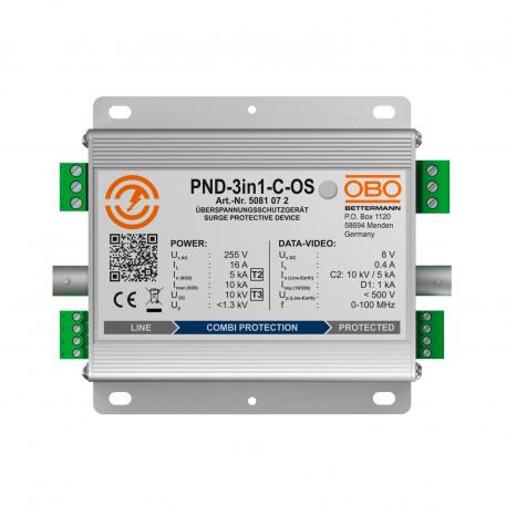 Combibeveiliging 3in1 voor camerasystemen CCTV  |  |  |  | BNC