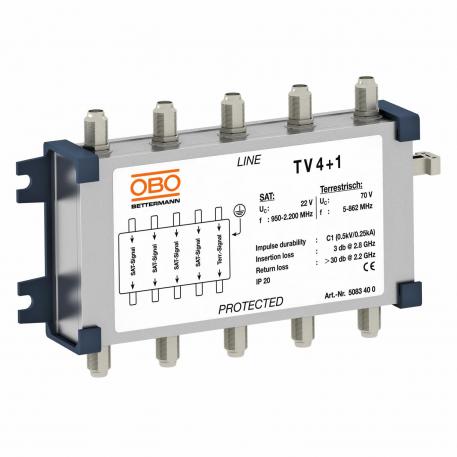 Coax beveiliging voor SAT- en kabel-multiswitch 5 | 130 | 185 | F