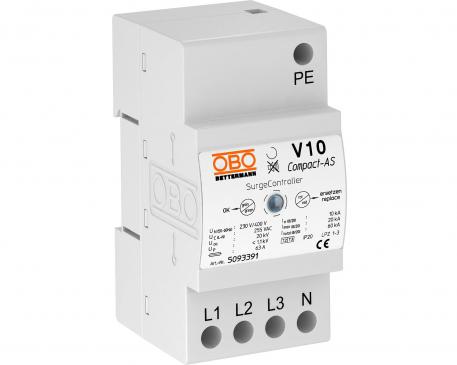 Overspanningsafleider V10 Compact met akoestisch signaal 255 V 3+N/PE | 255 | IP20
