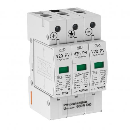 PV-overspanningsbeveiliging V20, 600 V DC 3 | IP20