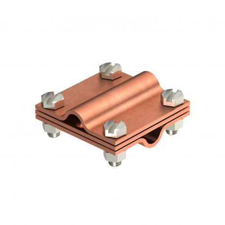 Kruisverbinder met tussenplaat voor Rd 8-10 mm Cu Rd 8-10