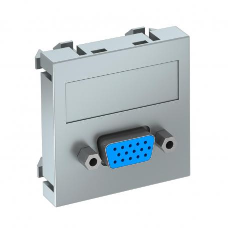 VGA aansluiting, 1 module, rechte uitlaat, met schroefverbinding  |  | VGA | aluminium gelakt