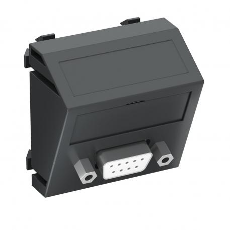 D-Sub9 aansluiting, 1 module, schuine uitlaat, met schroefverbinding schuin |  | D-submin | Zwartgrijs; RAL 7021