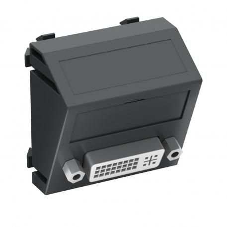DVI-D aansluiting, 1 module, schuine uitlaat, met schroefverbinding schuin |  | Overige | Zwartgrijs; RAL 7021