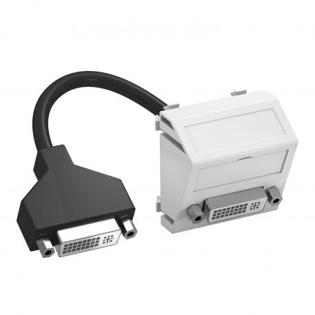 DVI-I aansluiting, 1 module, schuine uitlaat, met aansluitkabel