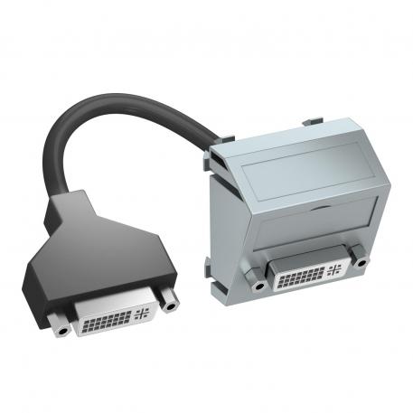 DVI-I aansluiting, 1 module, schuine uitlaat, met aansluitkabel  |  | Overige | aluminium gelakt