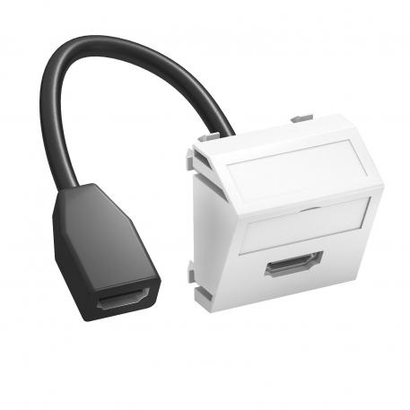 HDMI aansluiting, 1 module, schuine uitlaat, met aansluitkabel