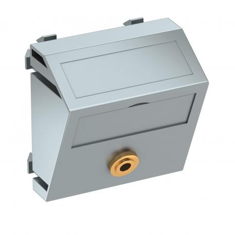 Mini-jack aansluiting, 1 module, schuine uitlaat, met soldeeraansluiting  |  | Klink | aluminium gelakt