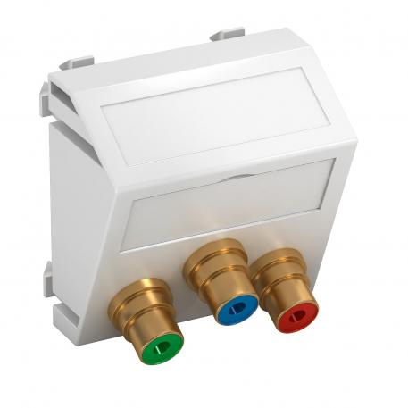 Component video aansluiting, 1 module, schuine uitlaat, koppeling 1:1, zwartgrijs