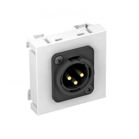 XLR aansluiting, 1 module, rechte uitlaat, stekker 3-polig, met schroefverbinding, helder wit  |  | XLR | zuiver wit; RAL 9010