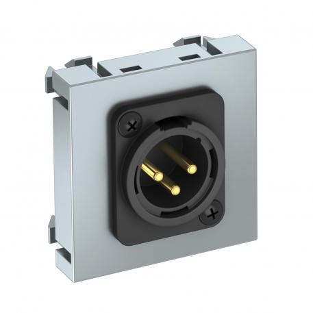 XLR aansluiting, 1 module, rechte uitlaat, stekker 3-polig, met schroefverbinding, alu gelakt  |  | XLR | aluminium gelakt