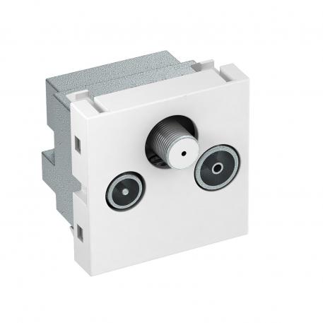 Antenne-aansluiting, 1 module, TV / Radio / SAT, einddoos, helder wit