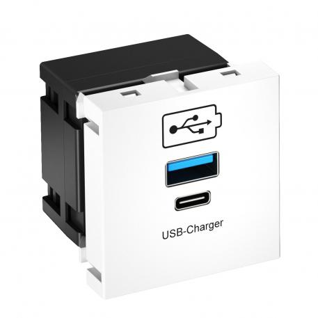 USB charging device zuiver wit; RAL 9010