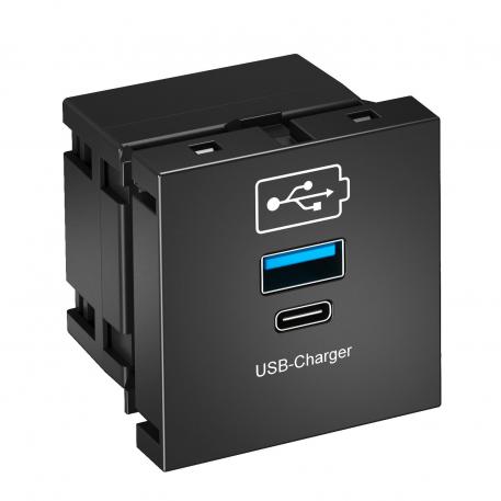 USB charging device Zwartgrijs; RAL 7021