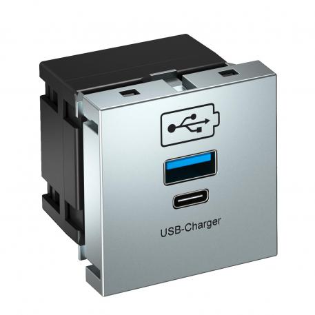 USB charging device aluminium gelakt