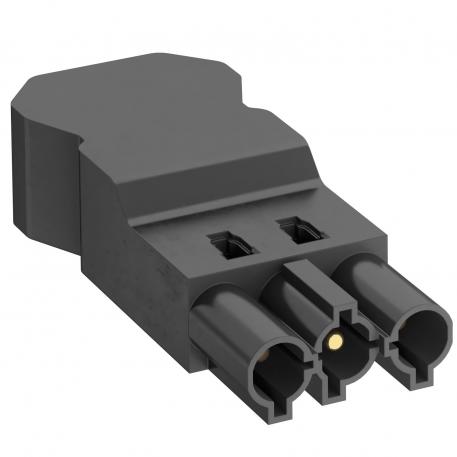 Stekker 3-polig, schroefaansluiting tot 4 mm², zwart