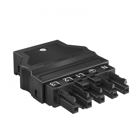 Connector, 5-polig, zwart 