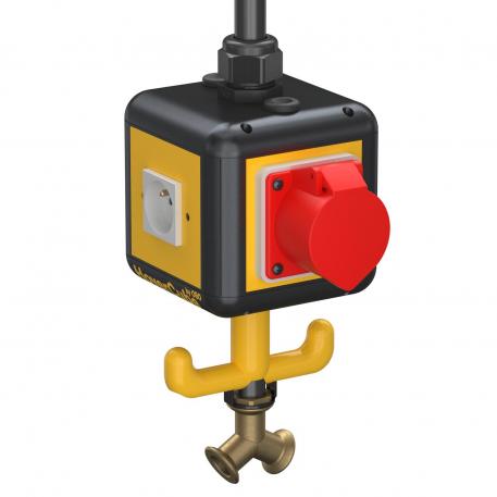 HoverCube VH-4, 3 x contactdoos met aardingspen, 1 x CEE 16 A, met persluchtaansluiting