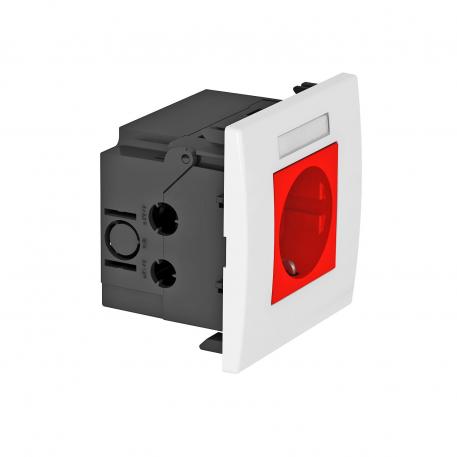 Contactdoos AR45, 1-voudig, met tekstveld voor horizontale apparatuurinbouw