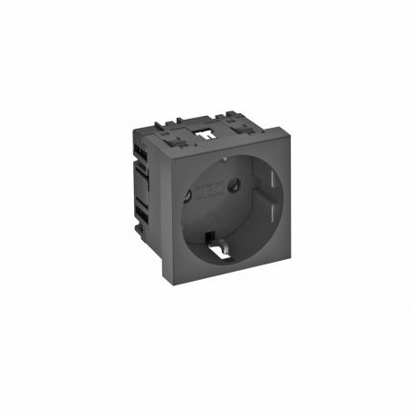 Contactdoos 0°, randaarde, 1-voudig 1 | 1-voudig 0° | Zwartgrijs; RAL 7021