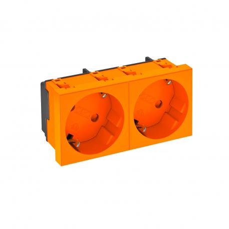 Contactdoos 33°, randaarde, 2-voudig 2 | 2-voudig 33° | oranje; RAL 2004