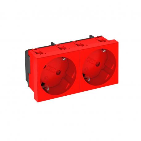 Contactdoos 33°, randaarde, 2-voudig 2 | 2-voudig 33° | rood; RAL 3001