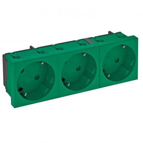 Contactdoos 33°, randaarde, 3-voudig 3 | 3-voudig 33° | groen; RAL 6029