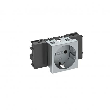 Contactdoos 0°, Connect 45, met randaarde, 1-voudig 1 | 1-voudig 0° | aluminium gelakt