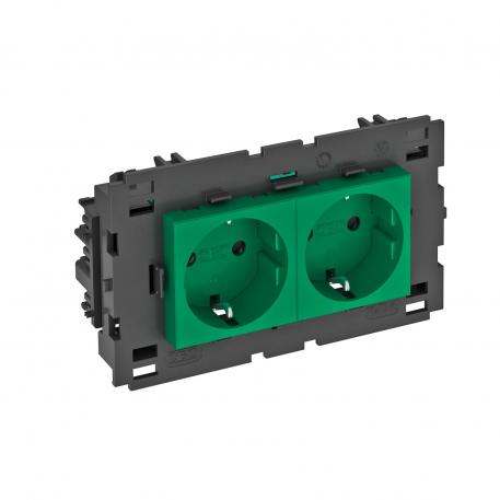 Contactdoos 0°, Connect 80, met randaarde, 2-voudig 2 | 2-voudig 0° | groen; RAL 6029