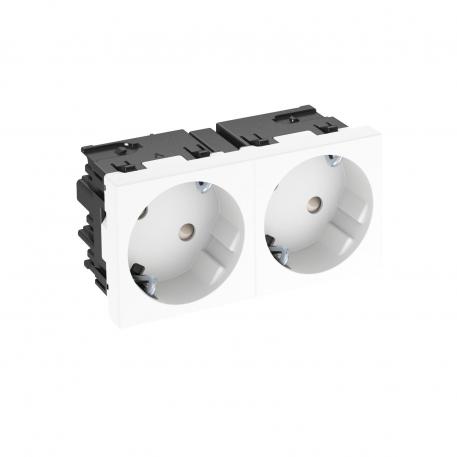 Contactdoos 33°, Connect 45, met randaarde, 2-voudig 2 | 2-voudig 33° | zuiver wit; RAL 9010